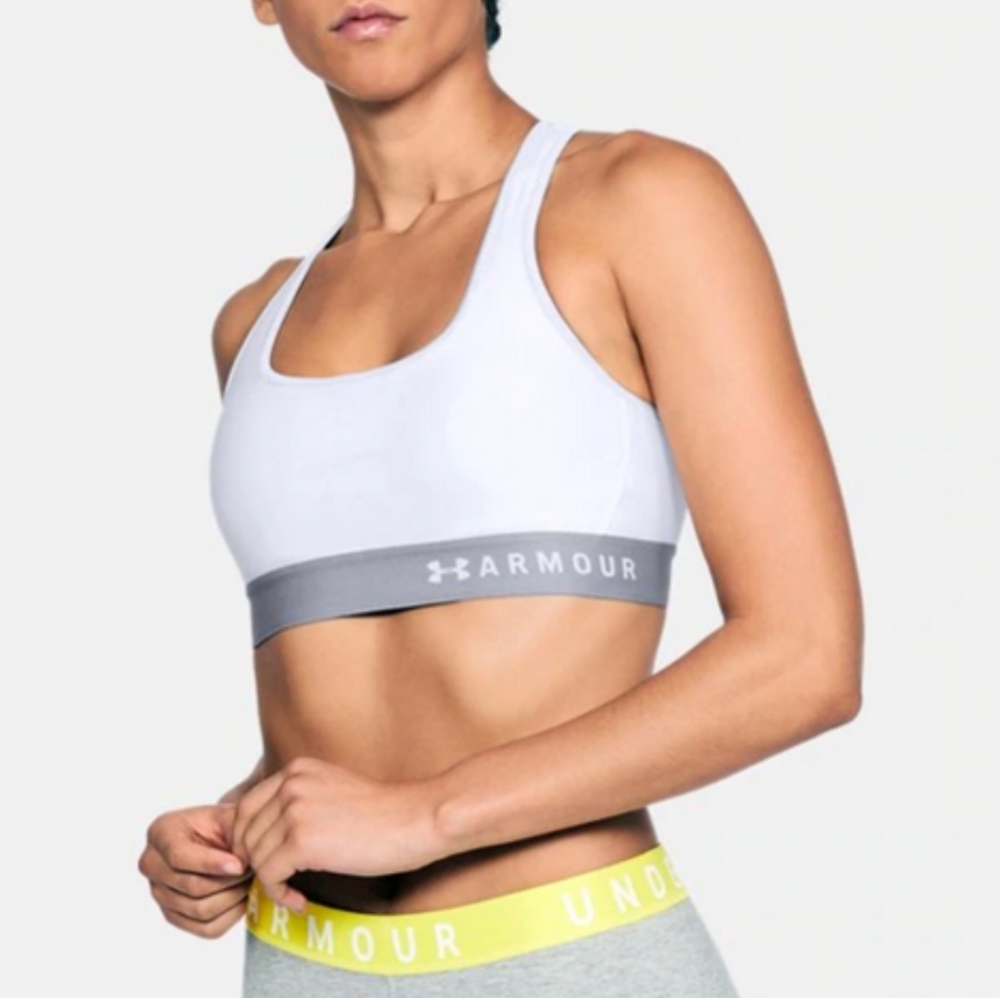 Under Armour Sports Bra White & Gray Small